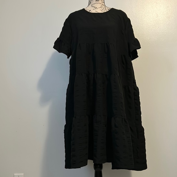 Dresses & Skirts - Unbranded Summer Short Dress Sleeve Solid Flounce Sleeve Smock Dress Knee Length